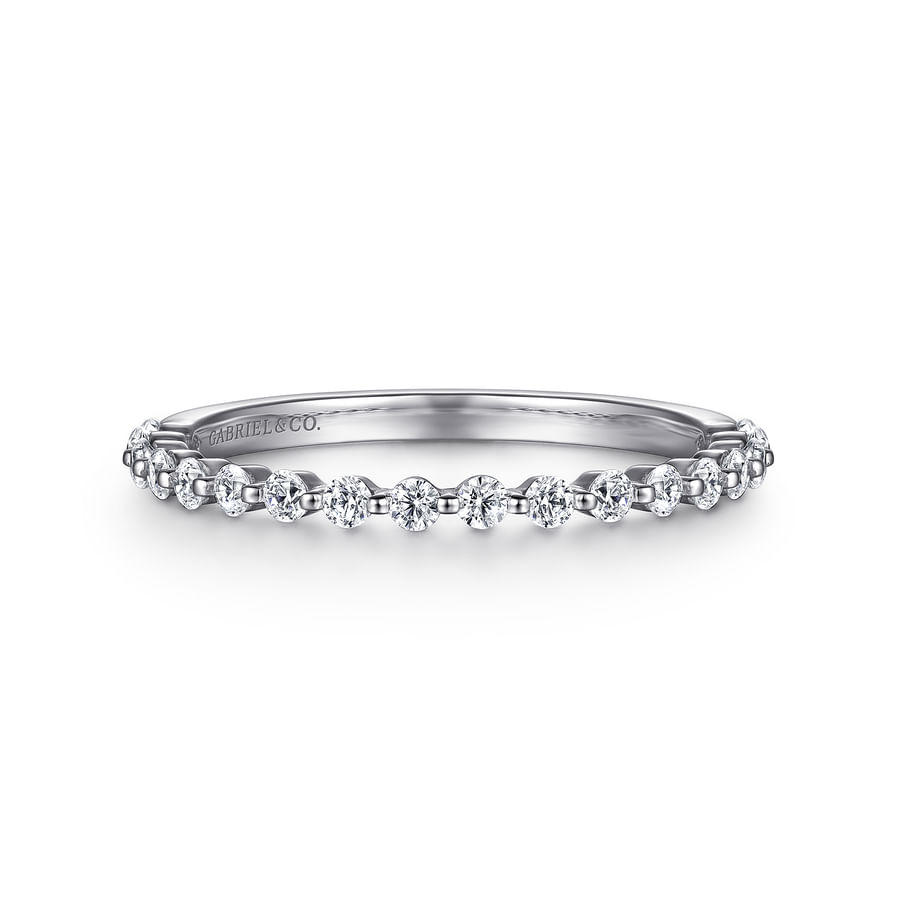 14K WHITE GOLD SINGLE PRONG DIAMOND ANNIVERSARY BAND