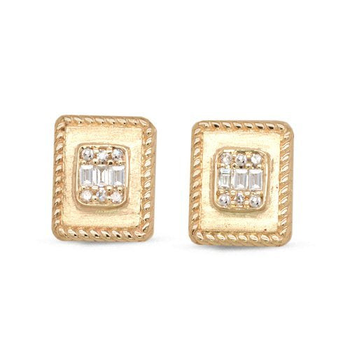 14K YELLOW GOLD DIAMOND EARRINGS