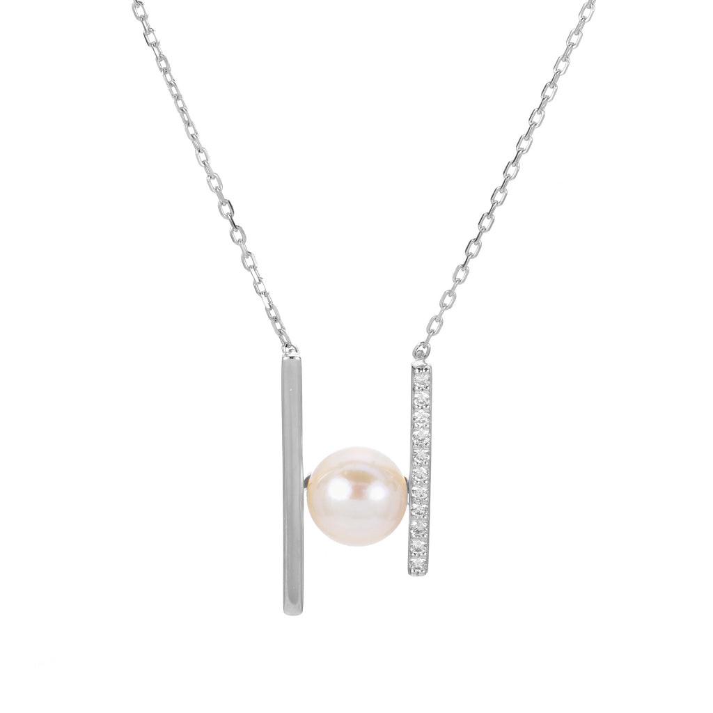 14KT White Gold Freshwater Pearl Necklace