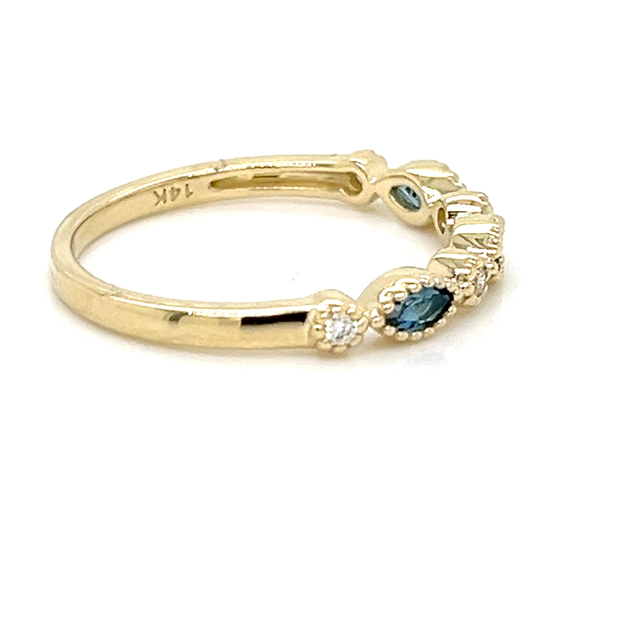 14KY DIA LONDON BLUE TOPAZ RING