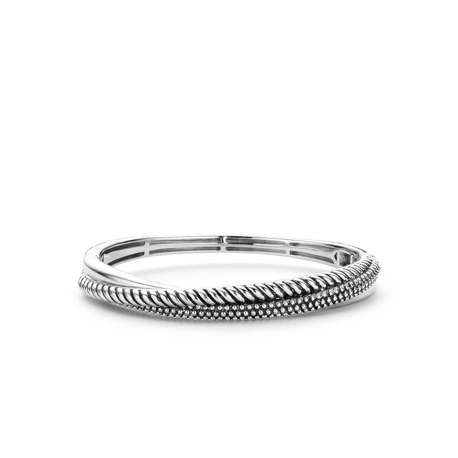 STERLING SILVER 2 ROW TWIST BANGLE