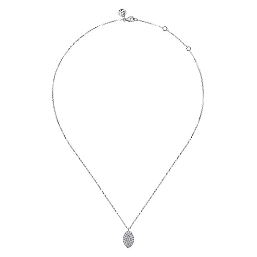 14K WHITE GOLD DIAMOND PENDANT NECKLACE