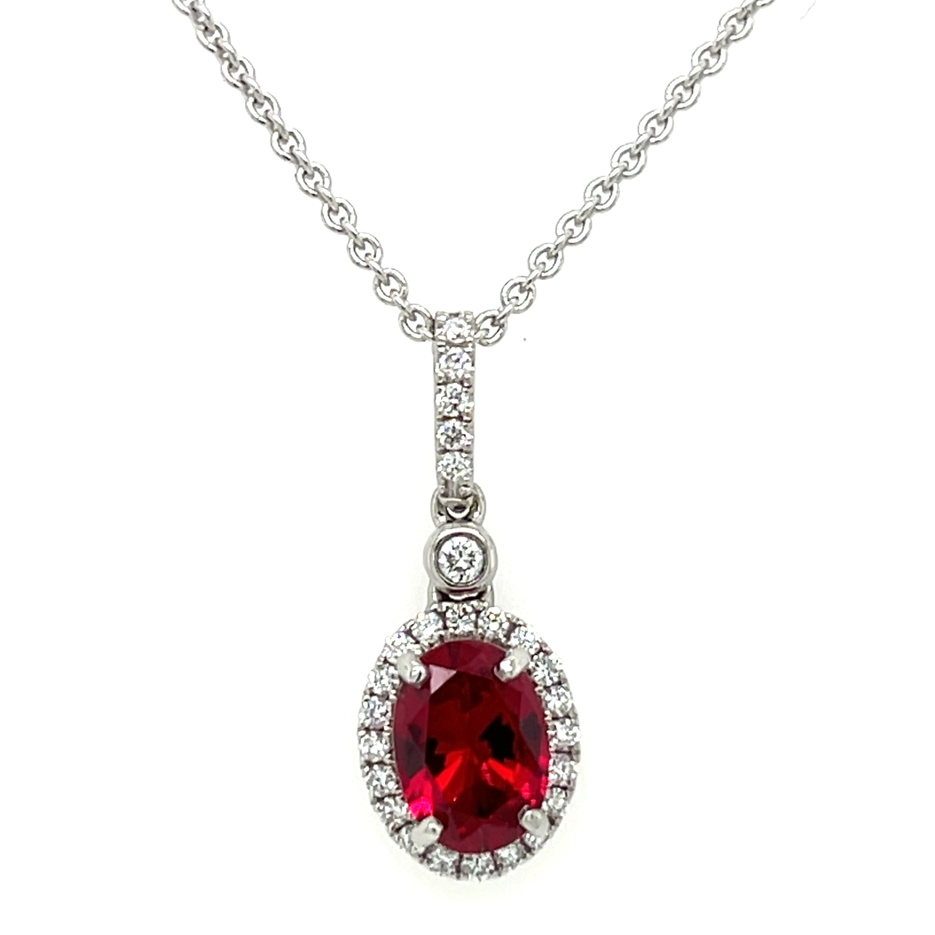 LAB GROWN RUBY AND DIAMOND PENDANT