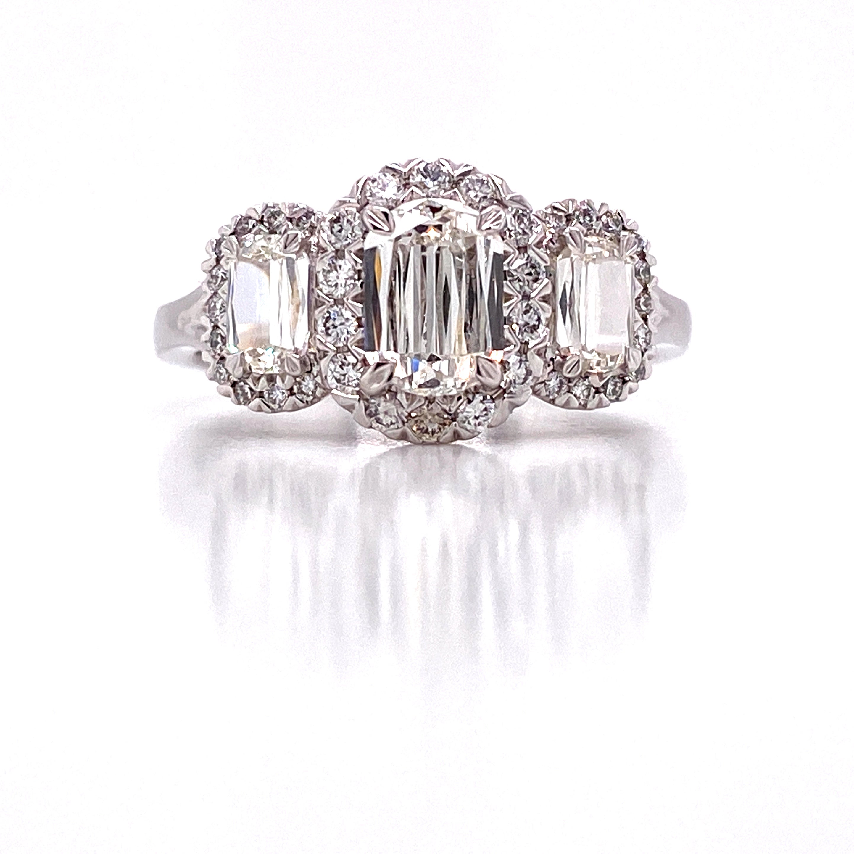 Lady's White 18 Karat Engagement Ring