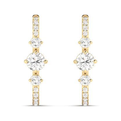 14K YELLOW LAB GROWN DIAMOND HOOPS
