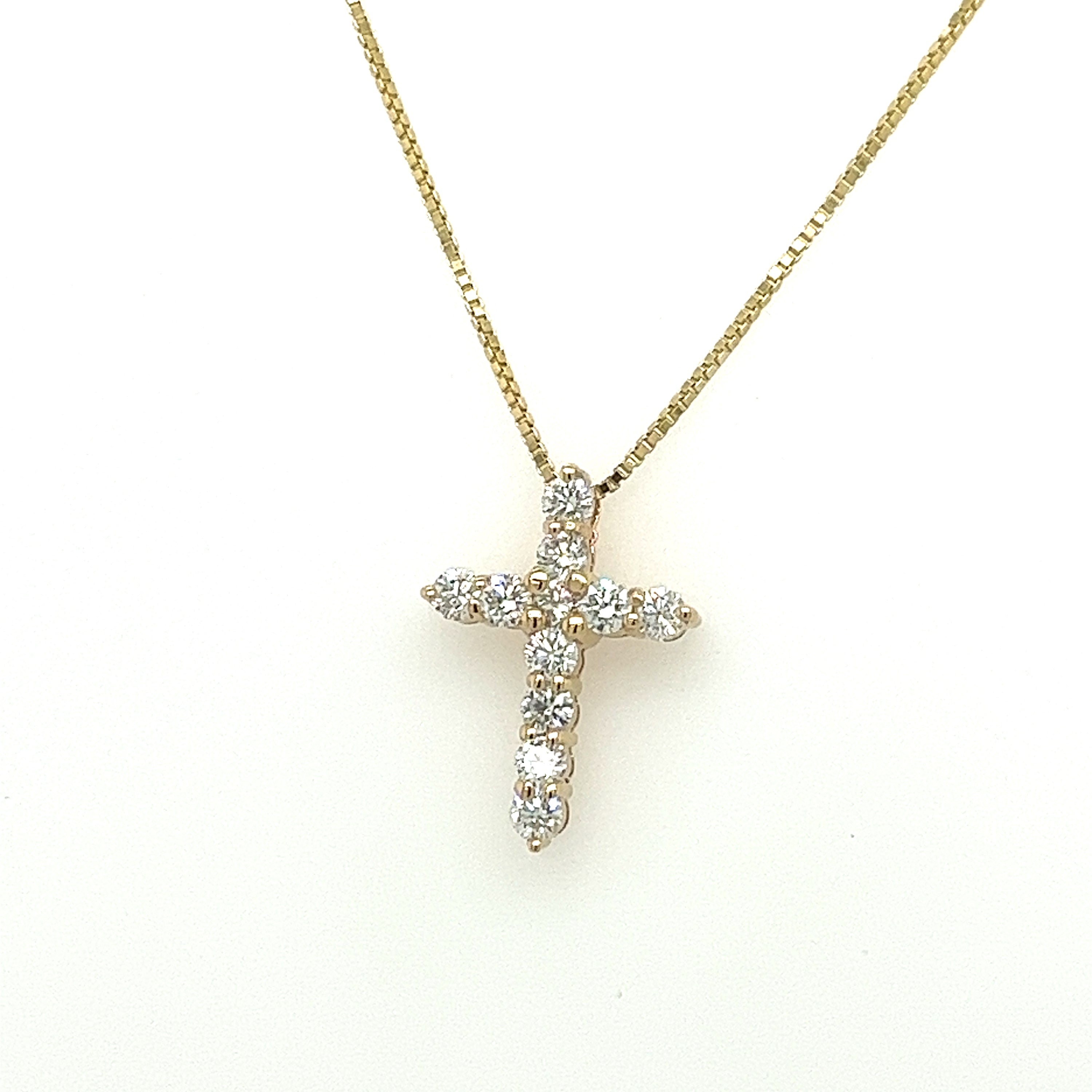 LAB GROWN 14KY DIAMOND CROSS