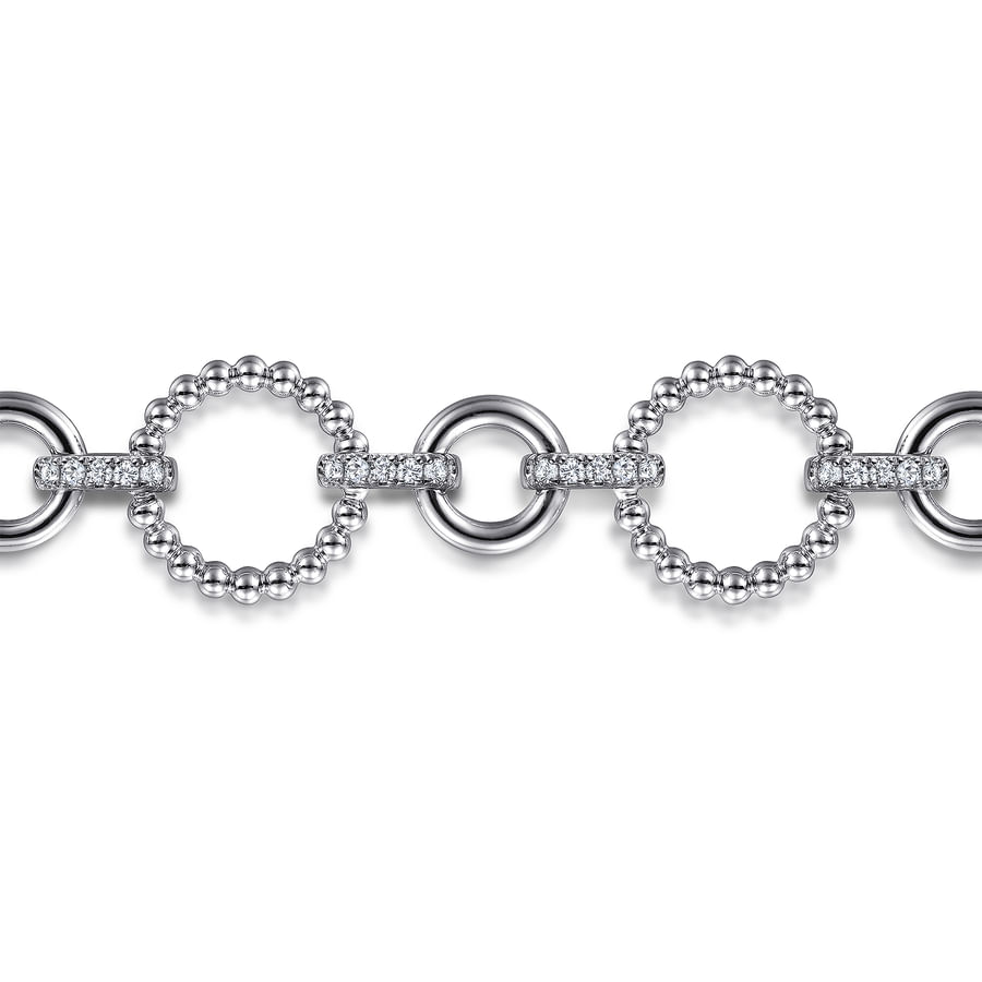 STERLING SILVER WHITE SAPPHIRE BUJUKAN LINK TENNIS BRACELET
