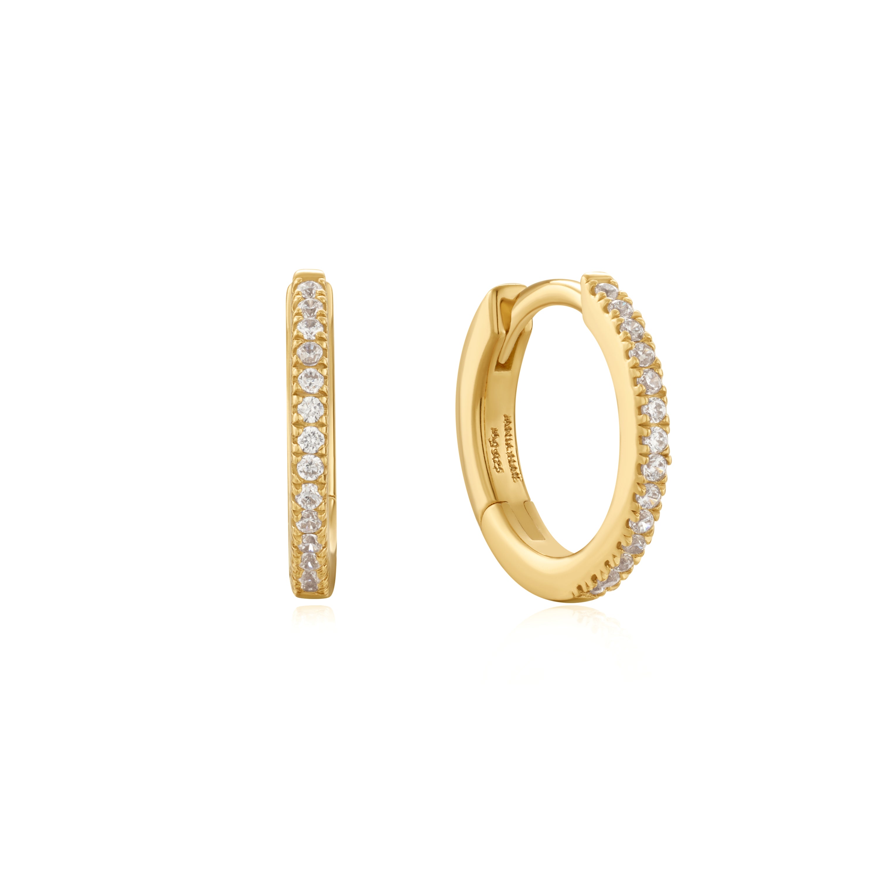 GOLD CLASSIC PAVE HOOPS