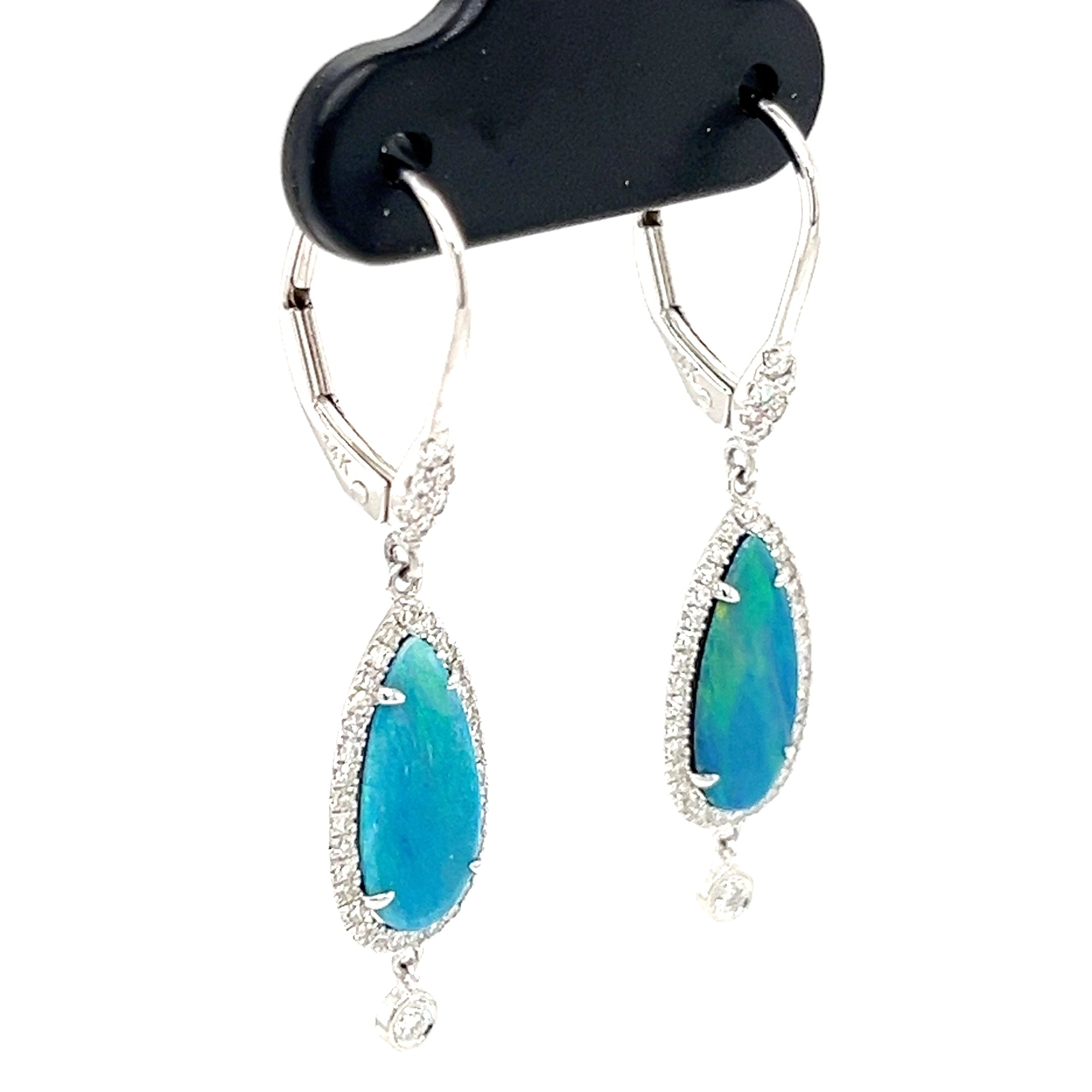 14KW DIA/OPAL DBLT EARRINGS