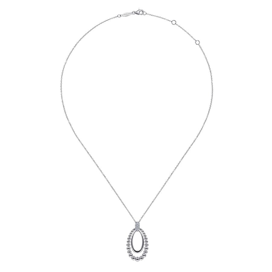 Sterling Silver White Sapphire Pendant Necklace