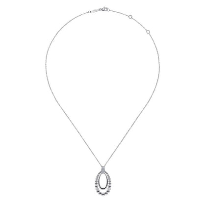 Sterling Silver White Sapphire Pendant Necklace