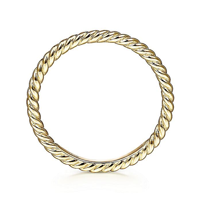 14K YELLOW GOLD TWISTED ROPE STACKABLE RING