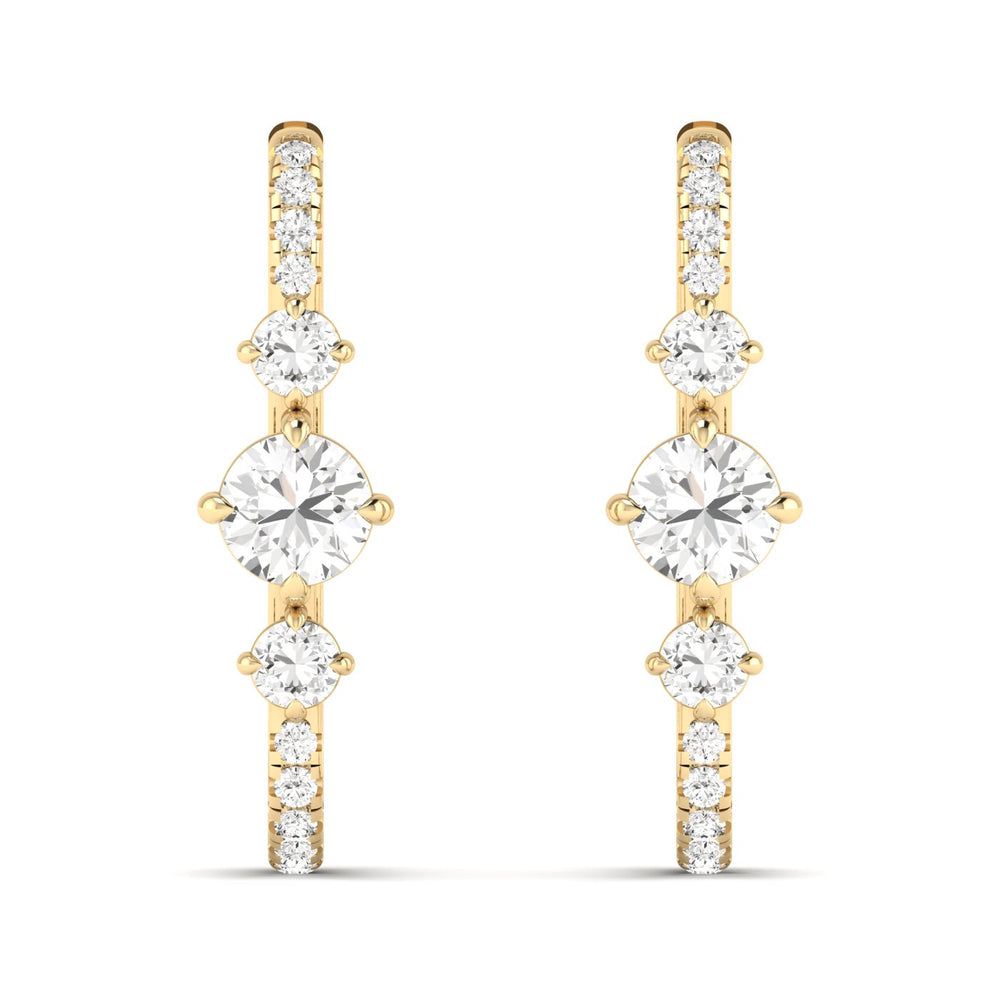 14K YELLOW LAB GROWN DIAMOND HOOPS