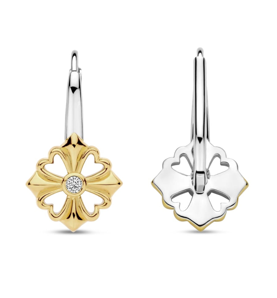 SS/GP CZ DROP EARRING