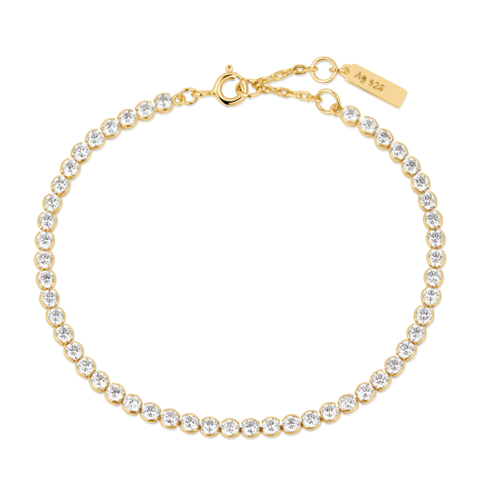 GOLD ROW BEZEL SET BRACELET