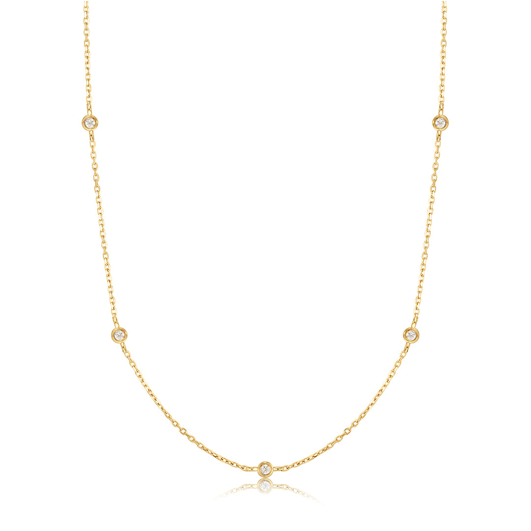 RITA/NATURAL DIAMOND STATION NECKLACE