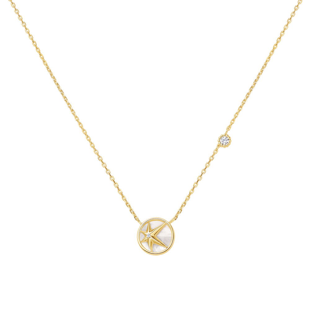 GOLD STARRY MOTHER OF PEARL NECKLACE