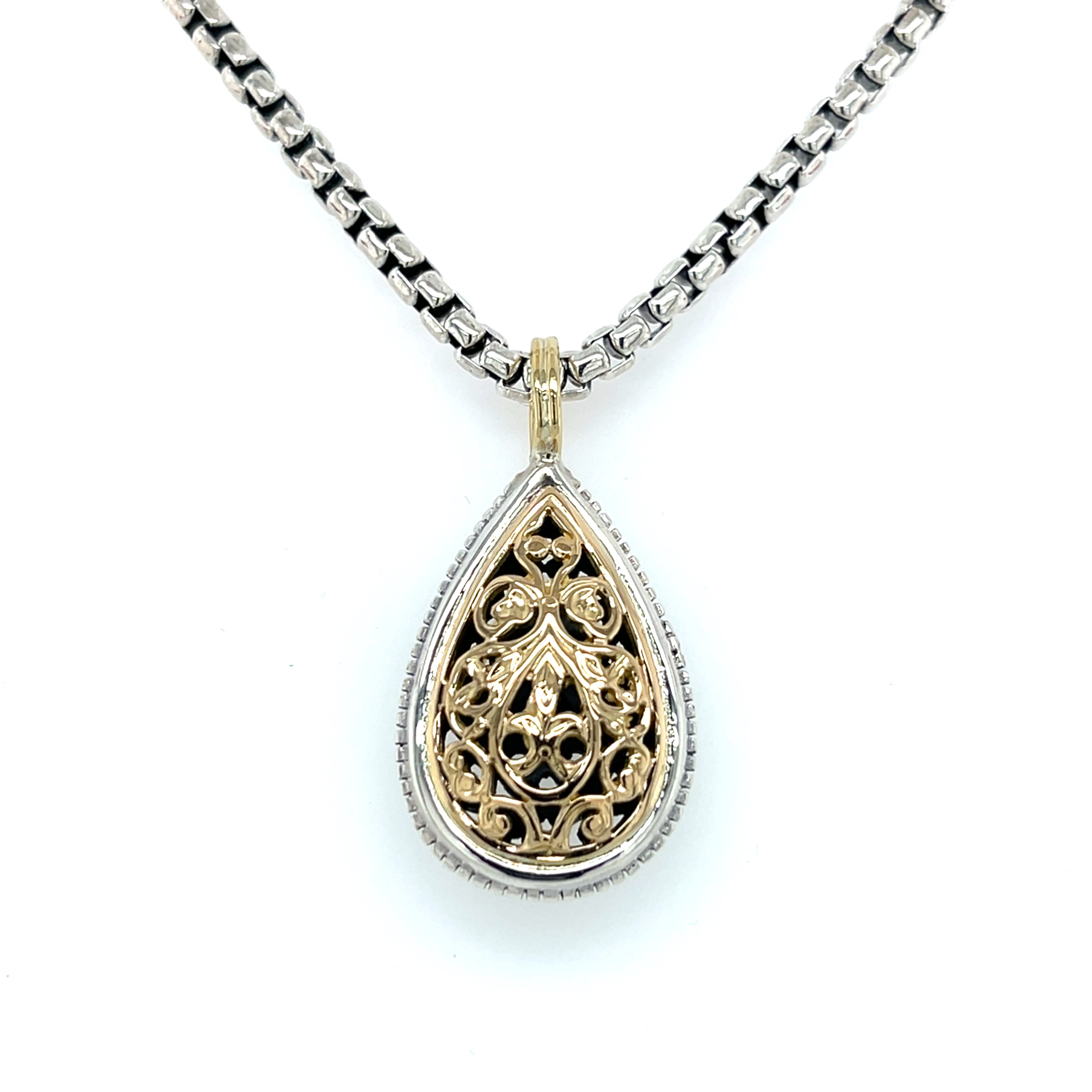 GARDEN SHADOWS DROP PENDANT IN 18K GOLD AND STERLING SILVER