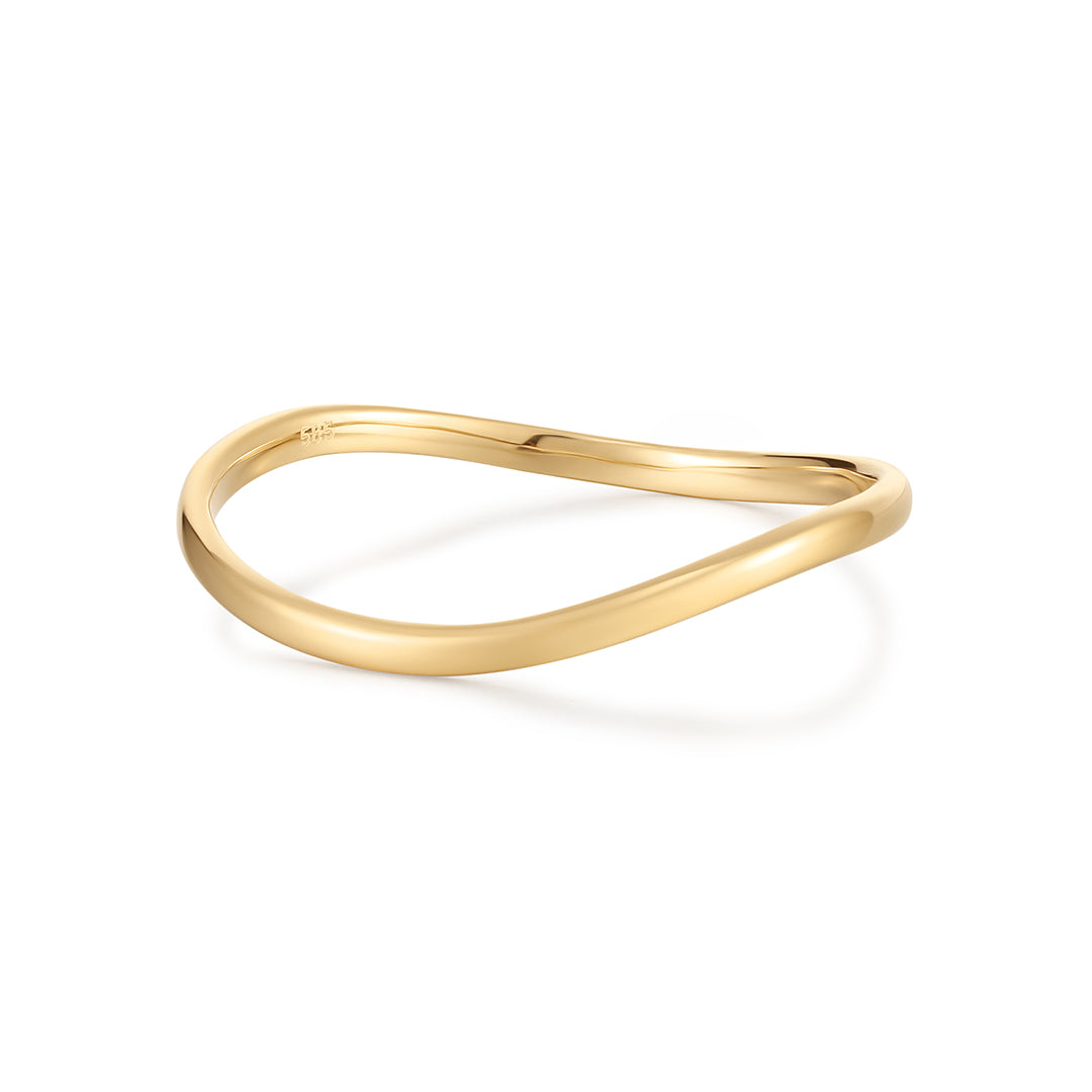 NICOLE/14K GOLD WAVE BAND