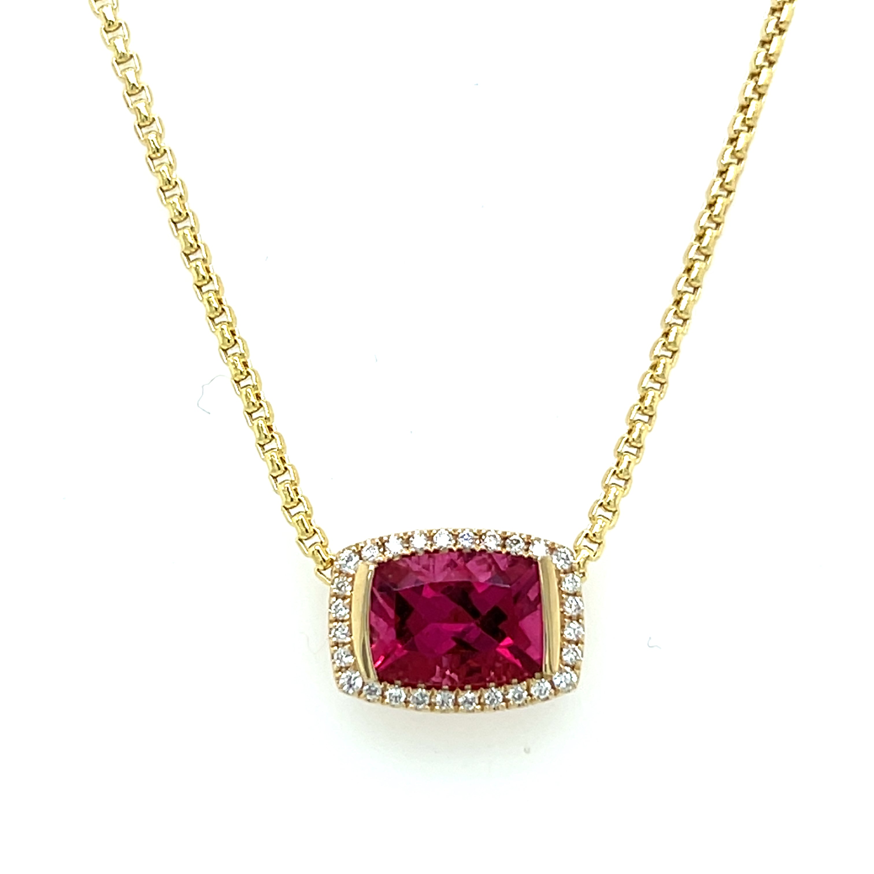 Women's Colored Stone Necklace IZI CREATIONS Made of 14 Karat Yellow