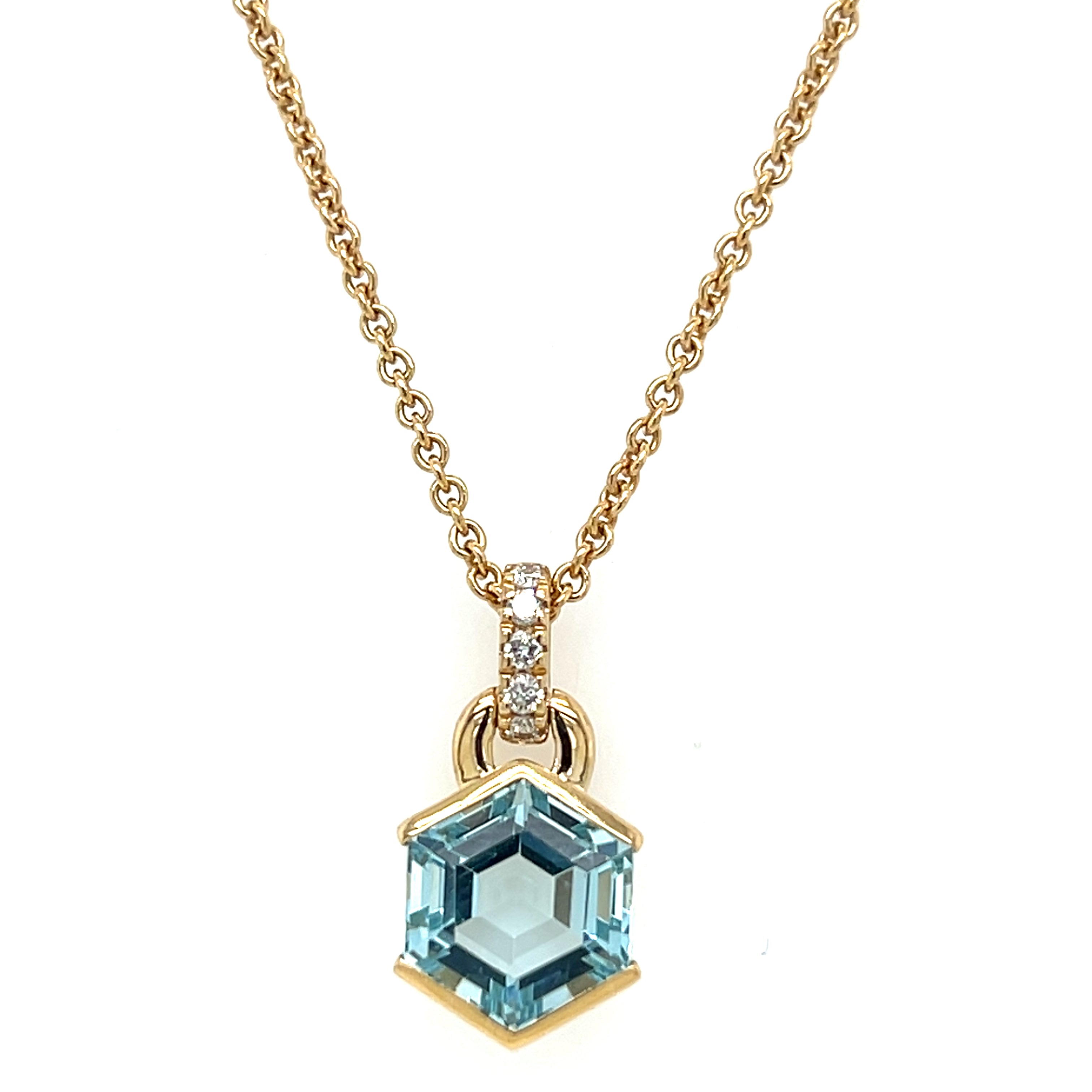 Women's Colored Stone Pendant LEGENDJEWELRYINC Made of 14 Karat Yellow