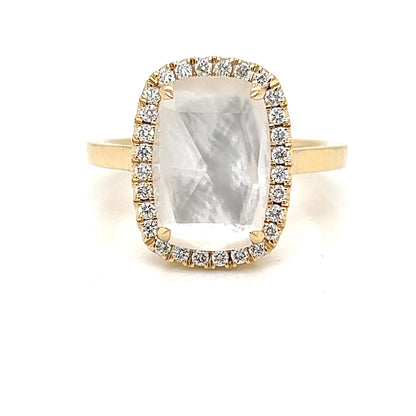 Women's Diamond Fashion Ring DOVES Made of 18 Karat Yellow Gold