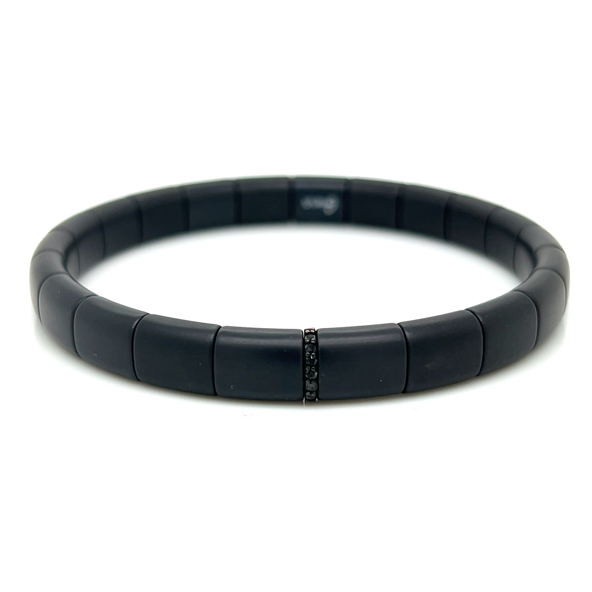 Matte Black Diamond Stretch Bracelet
