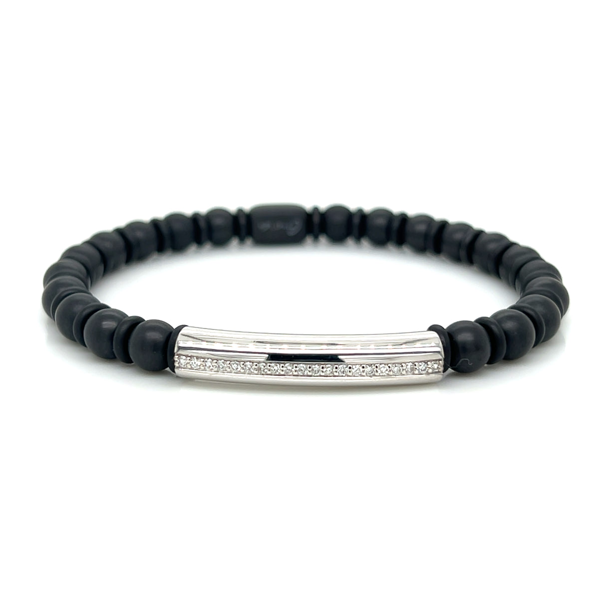 Matte Black Diamond Stretch Bracelet