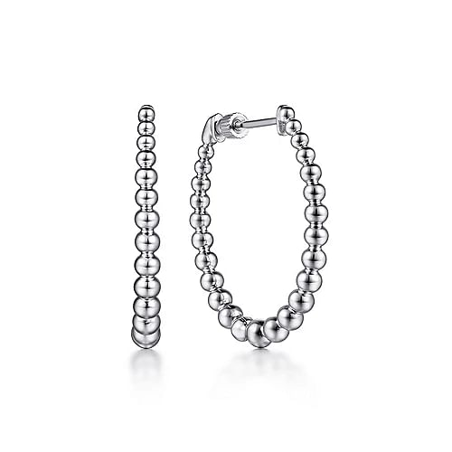 STERLING SILVER BUJUKAN GRADUATED 30MM CLASSIC HOOPS