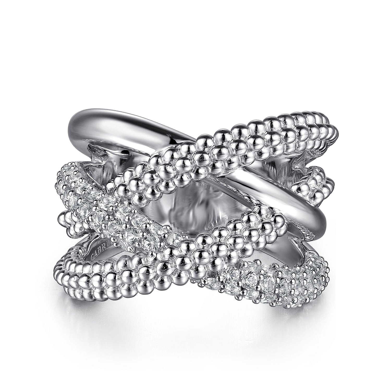 STERLING SILVER BUJUKAN AND WHITE SAPPHIRE TWISTED RING