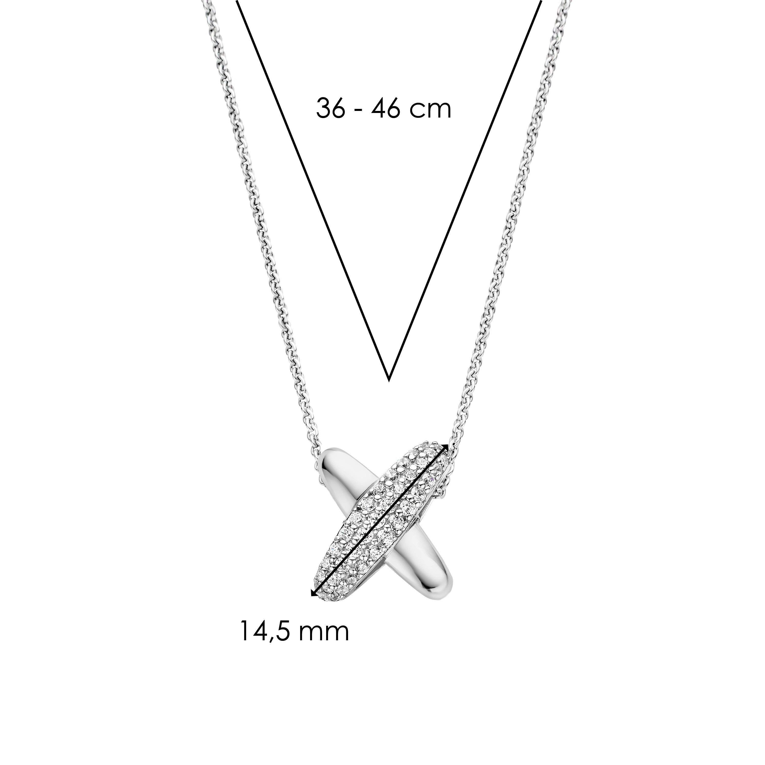 STERLING SILVER/CUBIC ZIRCONIA 'X' NECKLACE