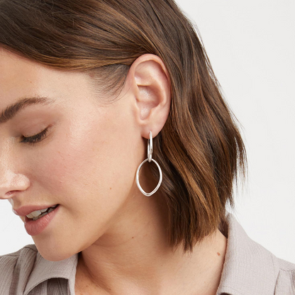 Lady's Earring Silver Brass