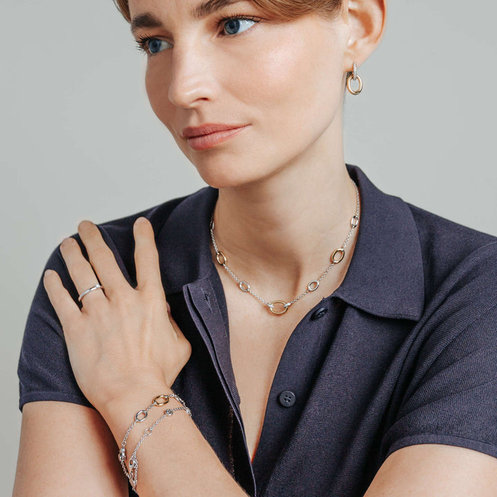 Lady's Necklace Silver Yellow