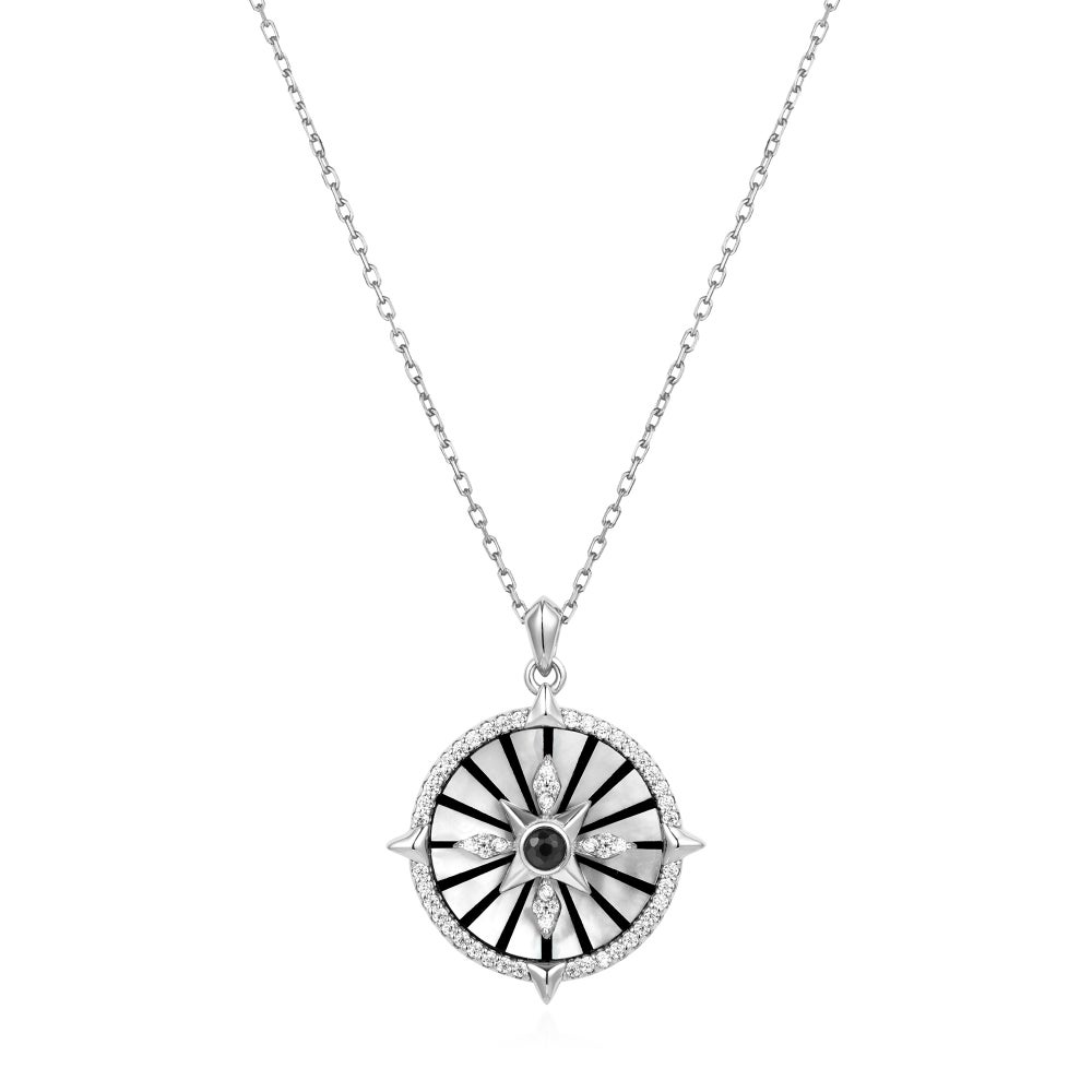 SILVER ASTROLABE NECKLACE