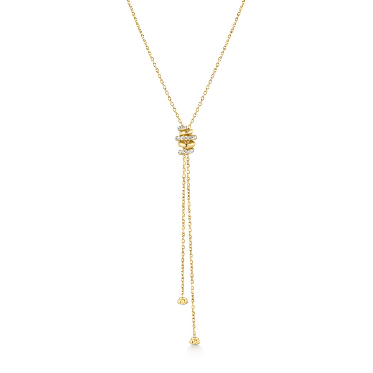 GOLD TWISTED ROPE LARIAT NECKLACE
