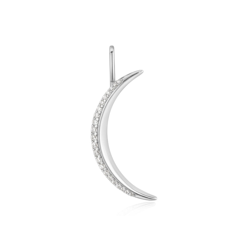 SILVER MOON PAVE CHARM