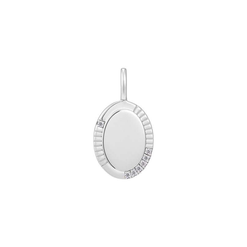 SILVER OVAL CHARM