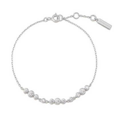 SILVER GRADUATED BEZEL-SET TRIOS BRACELET