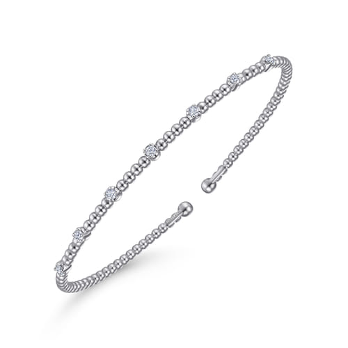 14 KARAT WHITE GOLD DIAMOND BANGLE