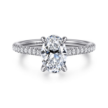 14 KARAT WHITE GOLD OVAL DIAMOND ENGAGEMENT RING