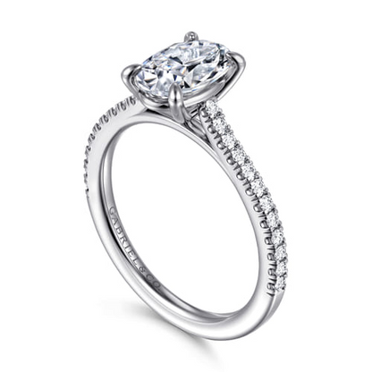 14 KARAT WHITE GOLD OVAL DIAMOND ENGAGEMENT RING