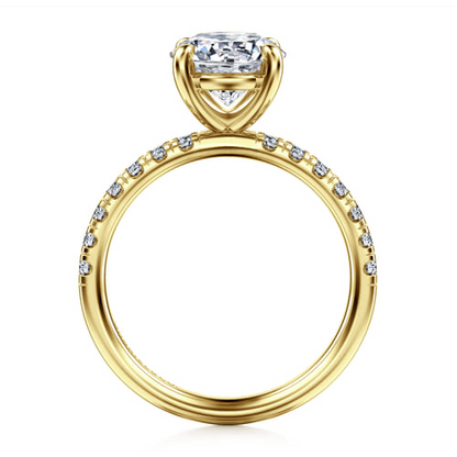 14 KARAT YELLOW GOLD ROUND DIAMOND ENGAGEMENT RING