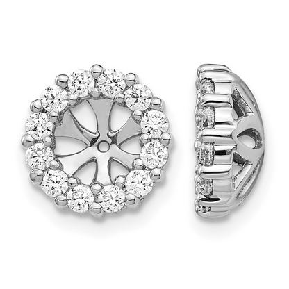 14 KARAT WHITE GOLD LAB GROWN DIAMOND 5.25MM EARRING JACKETS