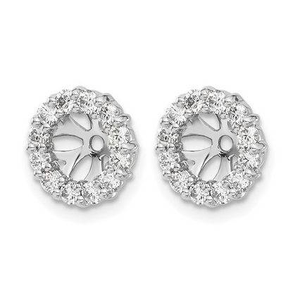 14 KARAT WHITE GOLD LAB GROWN DIAMOND 5.25MM EARRING JACKETS
