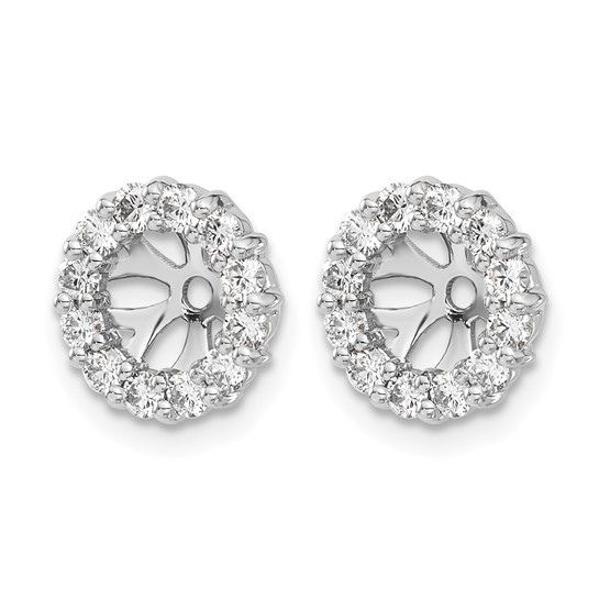 14 KARAT WHITE GOLD LAB GROWN DIAMOND 5.25MM EARRING JACKETS