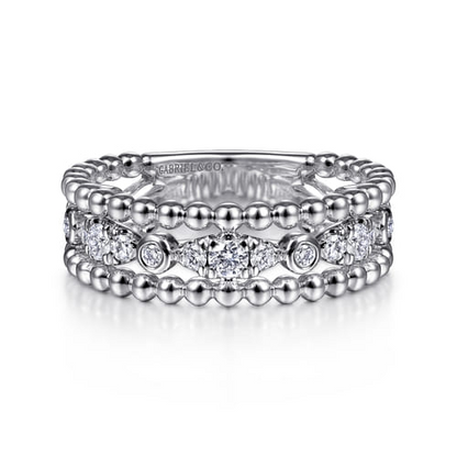 STERLING SILVER WHITE SAPPHIRE BUJUKAN EASY STACKABLE LADIES RING