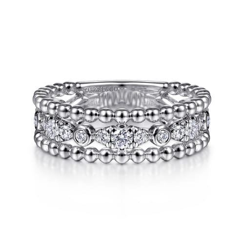 STERLING SILVER WHITE SAPPHIRE BUJUKAN EASY STACKABLE LADIES RING