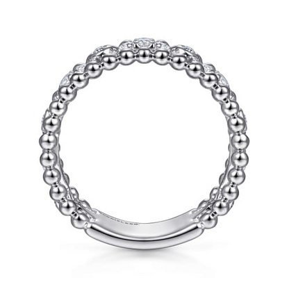 STERLING SILVER WHITE SAPPHIRE BUJUKAN EASY STACKABLE LADIES RING