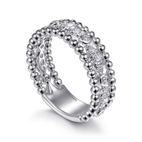 STERLING SILVER WHITE SAPPHIRE BUJUKAN EASY STACKABLE LADIES RING