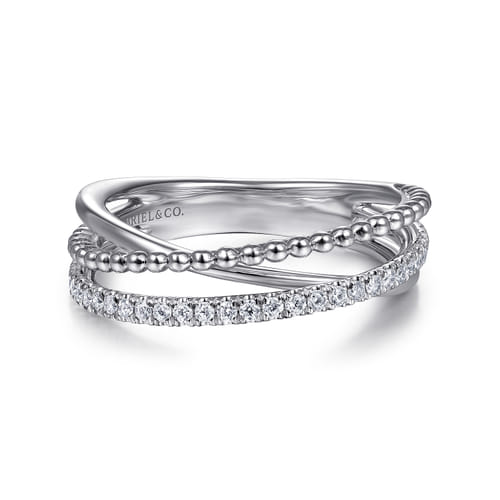 STERLING SILVER WHITE SAPPHIRE BUJUKAN CRISS CROSS RING